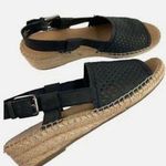 Franco Sarto Slingback Espadrille Wedges Black Laser Cut sandal Sz 10M Photo 0
