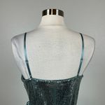 Aidan Mattox  Sequined Wrap Evening Gown Size 8 Sparkly Green-Blue Formal Dress Photo 7