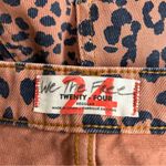 Free People  Animal Print Zip Up Denim Mini Skirt Size 24 XS Photo 8