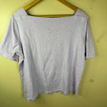 LL Bean‎ Womens Top XL Lavender Pink Square Neck Short Sleeve Cotton Staple Purple Photo 5