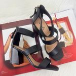 Qupid Women's Dorcas Faux Leather Multi Strap Block Heel Sandals Black Size 6 Photo 0