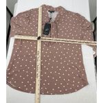 Adrianna Papell Blouse Polka Dot Tie Neck Long Sleeve Top Size L Photo 3