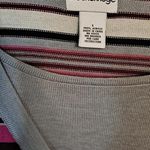 Breckenridge Red,‎ Pink Gray and White Striped Cardigan w/Attached Shirt Size L Size L Photo 3