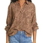 Rails  NWT Noemi Snake Print Long Sleeve Blouse Brown Women’s Size Small Photo 0