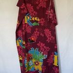 Papua New Guinea Sarong Wrap With Floral Design & PNG Flag Accents pink maroon Size undefined Photo 0