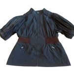 BCBGMAXAZRIA Runway Zip-Down Short Sleeve Jacket Coat Stretch Waist Size Medium Photo 0