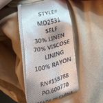 Mable Linen Pintuck Long Sleeve Babydoll Dress in beige Size S Tan Photo 6