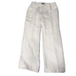 Ralph Lauren Lauren ‎ Sanderson Linen Pants Women's 12 Wide Leg White Resort Photo 3