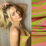 NEW Maisie Wilen Mesh Slip Mini Dress Chain Strap Pink Green Psychedelic Print Photo 6