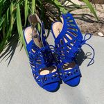 Qupid 3for$30π Quipid Laser Cut Lace Up Open Toe Heel Sandals 5.5 Photo 1
