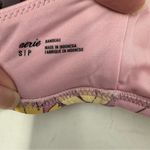 Aerie Bandeau Cut Out Bikini Top Dainty Bow Floral Retro Purple Pink Size S Photo 5