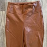 Black Tape Tan High Rise Vegan Skinny Leg Pant Faux Leather Dress Pants Small Brown Photo 3