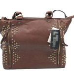 LATique Shoulder Bag Crossbody Purse Handbag Faux Leather Studded Brown Photo 0