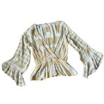 Free People NWT  Rosalie Bell Sleeve Faux Wrap Boho Top | Antique Combo | XS Photo 3