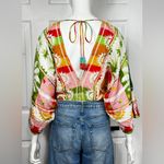 Farm Rio  Rainbow Sherbert Tropical Boho Sunset Pink Bodysuit Women's Sz Small Photo 14