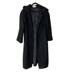 VINTAGE JULIA KLEIN Wool Hooded Longline Pea Coat Black Size 12 Photo 2