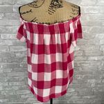 Cloth & Stone  Maecy Pink Plaid Off Shoulder Top Photo 2