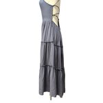 Cider  Solid Backless Pleated Maxi Dress Size Large Photo 3