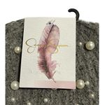 Jessica Simpson Beanie Hat Womens OS Pearl Embellished Gray Ribbed Knit NWT Photo 5