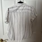 Thread & Supply Black and White Striped Shirt linen blend size small Photo 2