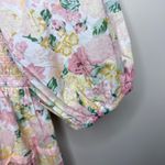 Ivy City Co Roselyn Dress Pastel Floral Smocked Bodice Puff Sleeve Tiered Large Pink Photo 5
