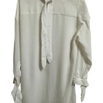 Babaton  women's white long sleeve mini shift neck tie‎ dress size Small Photo 0