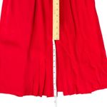 Vintage 80s Red Black Collared Belted Pleated Shoulder Pads Midi Dress size M Size M Photo 3