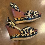 Gianni Bini Black and Tan Leopard Wedge Heels Photo 2