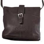 VTG Le Donne Leather Hobo Horse Stamp Dark Brown Leather Crossbody Bag Purse Photo 1