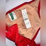 J.Crew  Bikini Halter Top Tie Back Size S Red Bright‎ Cerise Swimsuit Beach Swim Photo 2