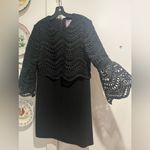 NEW Lela Rose Couture Black Dress with Lace Overlay and Sleeves Size 8 Photo 3