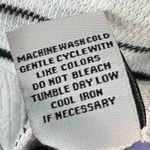 Habitat  Clothes to Live In Weekend Terry Top S White Stripe 1/4 Zip Sweatshirt Photo 14