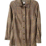 CAbi Yorkshire Shacket tan & brown plaid #4298 sz Small Photo 0