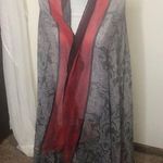 Grey, red and black bohemian print light weight scarf Photo 0