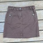 J.Crew Chocolate Brown  Chino Mini Skirt Cotton Denim Skirt Photo 0
