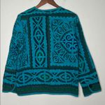 The Territory Ahead Vintage Quilted Cotton Jacket Blue Green Sz M Artsy Boho Photo 6