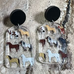 Handmade Horse Pattern Earrings | Boho Western Acrylic Jewelry Photo 0