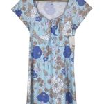 SO NWT  Babydoll Mini Dress Womens S Light Blue Floral Boho Stretch Cottagecore Photo 0
