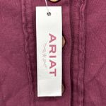 Ariat Women's Top Pinon Henley Long Sleeve Maroon Buttons NWT Medium Western Photo 3