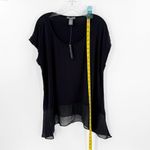 Chelsea and Violet NWT Black Scoop Neck Short Sleeve Overlay Casual Top Size PXL Photo 5