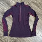 Lululemon  Women's size 4 Sweatshirt Star Runner Half Zip paisley Plum Stripe Photo 0