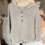 Old Navy Pullover Cotton Hoodie Warm Sweater Hooded Crochet Womens Large Taupe Photo 8