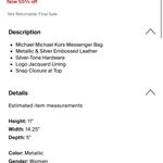 Michael Kors Michael  silver metallic snake printed handbag glam retro Photo 10