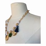 Chico's Chico’s NWT Bohemian Statement Necklace Gold Tone Chains Colorful Multi Charm Photo 3