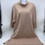 ZARA Elegant Blush Tan Women's Turtleneck Sweatshirt Dress w/3/4 Sleeveless-Sz L Photo 0