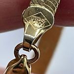 Vintage “Gold Shield “Wide herringbone flat bracelet. Gold Photo 2