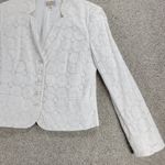 Talbots Womens Jacket 12 White Eyelet Stretch Lace Clear Button Photo 10