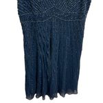 Jkara Embellished Beaded Cocktail Dress 14 Glam Evening Formal Holiday Party Blue Photo 8