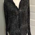 Cloth & Stone  Anthropologie Blue Blue Button Down Shirt Blouse Size Large Photo 0