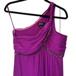 Adrianna Papell  Boutique One Shoulder Formal‎ Gown Sz 12 Purple Beaded Photo 1